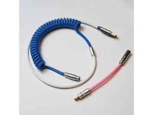 MechZone Handmade Coiled Cable Keyboard Coil Type-C USB DIY Coiled Cable Data Cable USB C Aviation Connector for Mechanical Keyboard USB