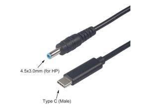USB Type C PD Charging Cable Cord 19.5V 4.5*3.0mm Blue Tip Male Plug Converter DC Power Adapter Charger for HP 65W or below Laptops USB Type C PD Charging Cable Cord 19.5V 4.5*3.0mm Blue Tip Male Plug Converter DC Power Adapter Charger for HP 65W or below Laptops