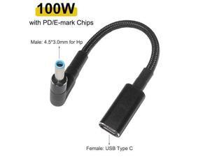 100W USB C Type C Female to 4.5*3.0mm Male Plug Jack Connector Converter USB Type C Fast Charging Cable for HP Laptop Charger 100W USB C Type C Female to 4.5*3.0mm Male Plug Jack Connector Converter USB Type C Fast Charging Cable for HP Laptop Charger