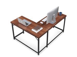 Ivinta L Shaped Desk Gaming Computer Desk Brown Corner Desk for Home office