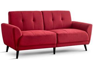 Ivinta Living Room Couch Sofa Linen Fabric Tufted Mid-Century Modern Bench Loveseat Sofa, 71 inch Small Sofa(Ruby Red) Ivinta Living Room Couch Sofa Linen Fabric Tufted Mid-Century Modern Bench Loveseat Sofa, 71 inch Small Sofa(Ruby Red)