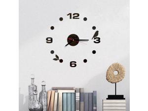 Wall Clock Modern Design DIY Black Cat Bird Quartz Wall Clocks Home Decor Orologio Muro Livingroom Decor Creative Kitchen Clock