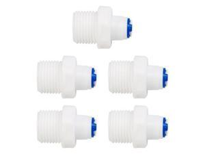 1/2 inch BSP Male to 1/4 inch OD Elbow Quick Connection Water purifiers Tube Accessories Push in Connector Filter Tube Hose Tube Seal for RO Reverse Osmosis System 5 Pieces
