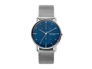 skagen men's quartz watch with stainless steel mesh strap, silver, 22 (model: skw6690)