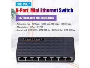 TEX113 8 Port Unmanaged 10/100M Fast Ethernet Switch,Desktop Ethernet Splitter,Ethernet Hub,Traffic Optimization, Compact Design TEX113 8 Port Unmanaged 10/100M Fast Ethernet Switch,Desktop Ethernet Splitter,Ethernet Hub,Traffic Optimization, Compact Design