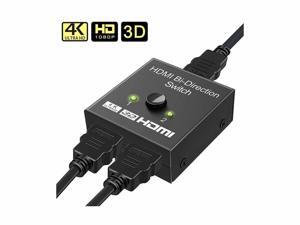 HDMI Bi-Directional Switch 1x2 / 2x1 HDMI Splitter Adapter Supports Ultra HD 4K 1080P 3D HDR HDCP for PS4 Xbox HDTV