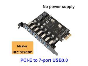 Heritan USB 3.0 PCI-E Scheda di Espansione 7 Hub Controller Esterna PCI-E Extender PCI Express Card per Desktop