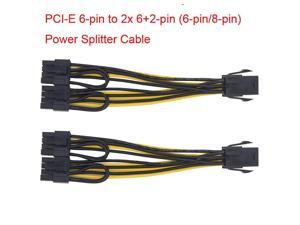 2PCS PCI-E 6-pin To 2x 6+2-pin (6-pin/8-pin) Power Splitter Cable PCIE PCI Express Extension Cable 6-pin PCI-Express Power Cable 2PCS PCI-E 6-pin To 2x 6+2-pin (6-pin/8-pin) Power Splitter Cable PCIE PCI Express Extension Cable 6-pin PCI-Express Power Cable