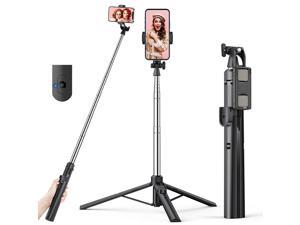 K&F Concept Tripod Floor Stand Foldable for iPhone Samsung Xiaomi Huawei with Bluetooth Remote Control and Fill Light Interface