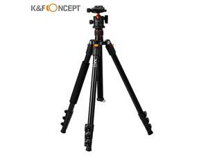 K&F CONCEPT Portable Camera Tripod Stand Aluminum Aolly 4-Section 63.4in/161cm with Panoramic 360° Swivel Ball Head for DSLRs