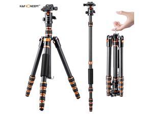 K&F Concept Lightweight Portable Carbon Fiber Camera Tripod For DSLR Travel Tripod with Monopod Reflexable Ball Head For Sony