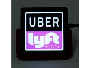OuShu For UBER LYFT Rechargeable LED Car Flashing Light Logo Sticker Bright Glowing - Red