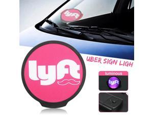 OuShu For LYFT LED Light Flashing Taxi Car Indicator Lamp Glowing Logo Sign Sticker -