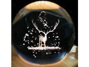 Moon Lights Tanabata Valentine's Day Rotating 3d Birthday Gift Carousel Crystal Ball Music Box - Moose charging sky city with music cassette Moon Lights Tanabata Valentine's Day Rotating 3d Birthday Gift Carousel Crystal Ball Music Box - Moose charging sky city with music cassette