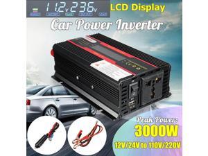 Car Inverter 12V-220V 3000W Power Inverter Voltage Convertor Transformer 12V/24V To 110V/220V Inversor + LCD Display - 12V-220V universal plug Car Inverter 12V-220V 3000W Power Inverter Voltage Convertor Transformer 12V/24V To 110V/220V Inversor + LCD Display - 12V-220V universal plug