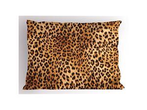 Animal Print Pillow Sham Wild Animal Leopard Skin Pattern Wildlife Nature Inspired Modern Illustration Decorative Standard Queen Size Printed Pillowcase 30quot X 20quot Brown Animal Print Pillow Sham Wild Animal Leopard Skin Pattern Wildlife Nature Inspired Modern Illustration Decorative Standard Queen Size Printed Pillowcase 30quot X 20quot Brown