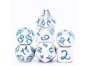 Metal Dice with Metal Box 7 PCs DND Dice Polyhedral Dice Set with Dragon Font for Role Playing Game Dungeons and Dragons DampD Dice MTG Pathfinder Math Teaching Silver with Blue Numbers Metal Dice with Metal Box 7 PCs DND Dice Polyhedral Dice Set with Dragon Font for Role Playing Game Dungeons and Dragons DampD Dice MTG Pathfinder Math Teaching Silver with Blue Numbers