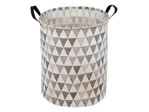 Large Sized Storage Basket Waterproof Coating Organizer Bin Laundry Hamper for Nursery Clothes Toys Grey Triangle