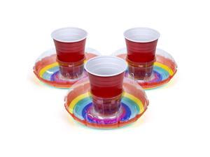 Inflatable Pool Drink Holders 3 Pack Designed in the US | Huge Selection from Unicorn Flamingo Palm and More | Float Your Hot Tub Drinks In Style Rainbow Inflatable Pool Drink Holders 3 Pack Designed in the US | Huge Selection from Unicorn Flamingo Palm and More | Float Your Hot Tub Drinks In Style Rainbow
