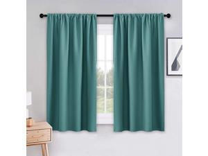 Blackout Window Curtains 42 inch Wide by 45 in Long Sea Teal Drapes Rod Pocket Thermal Panels Solid Soft Short Curtain Shades Light Block for KitchenBathroomBedroom 2 PCs Blackout Window Curtains 42 inch Wide by 45 in Long Sea Teal Drapes Rod Pocket Thermal Panels Solid Soft Short Curtain Shades Light Block for KitchenBathroomBedroom 2 PCs