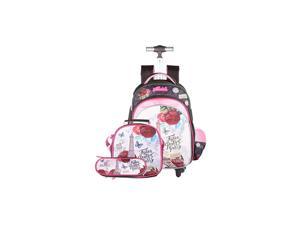 Rolling Backpack Kids Backpacks with Wheels Backpack for for School with Lunch Box Unicorn Reversible Sequin School Bags