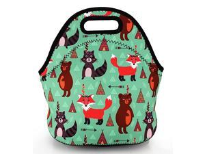 Neoprene Lunch Bag Tote Reusable Insulated Waterproof School Picnic Carrying Lunchbox Container Organizer For Men Women Adults Kids Girls BoysTribal Zoo Neoprene Lunch Bag Tote Reusable Insulated Waterproof School Picnic Carrying Lunchbox Container Organizer For Men Women Adults Kids Girls BoysTribal Zoo