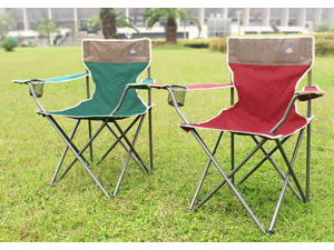 Portable Folding Chair for Outdoor, Beach and Camping (Red and Green, 1 Pack)