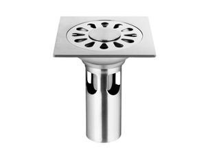 Bathroom, Toilet, Shower Room Shower Drain for Washing Machine, 4 Inches Square Stainless Steel Shower Floor Drain with Removable Cover Grate Bathroom Shower Waste Drain