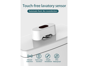 Touchless Toilet Flush Sensor, Automatic Lavatory Sensor Toilet Flush Kit Flush Valve Buttons Battery-Operated Toilet Tank Flush Assistant, Waterproof & Simple Installation