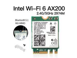 Weastlinks Dual Band Wireless M.2 Wifi6 Intel AX200 2974Mbps Bluetooth 5.1 802.11ax MU-MIMO NGFF Laptop WiFi Card AX200NGW Windows 10