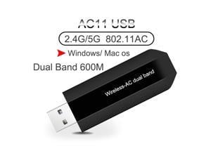 Weastlinks 802.11AC Wireless USB Dongle AC11 Dual Band 600M 2.4G/5G USB WiFi Adapter For Windows / MAC OS Desktop/Laptop/Pc Wifi Receiver