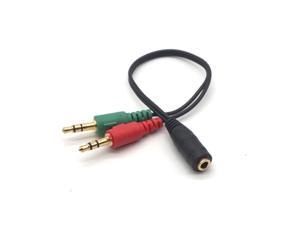 Weastlinks 2PCS 3.5mm Y Splitter 2 Jack Male to 1 Female Headphone Mic Audio Adapter Cable 3.5mm Female to 2 Male Extension Cable