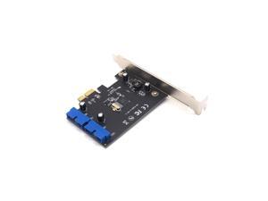 Weastlinks PCI Express to Dual 20 Pin USB 3.0 Controller Card PCI-E X1 to 2 Ports USB 3.0 Header With Low Profile Bracket