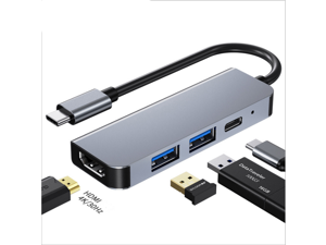 Weastlinks Type-C to HDMI USB3.0 PD HUB 4 in 1 Adapter USB-C to HDMI-Compatible TF SD Slot PD Charger Splitter for Macbook Laptops Type-C Hub