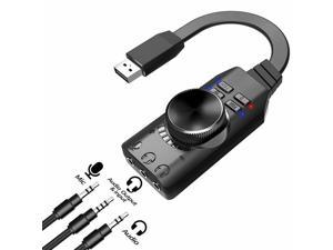 Weastlinks 7.1Channel External USB Computer Game Sound Card for PUBG Gaming External Audio Card 3.5mm USB Adapter Plug and Play PC Laptop