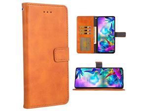Phone Case For Lg G8x / Lg V50s Folio Flip Wallet Case,Pu Leather Credit Card Holder Slots Full Body Protection Kickstand Protective Phone Cover For Lg G8x Thinq Lgg8x Lg50vs 50Vsthinq Brown