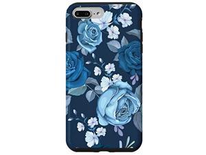 Iphone 7 Plus/8 Plus Mens Womens Kids Graphic Phone CaseBlue Floral Design Case