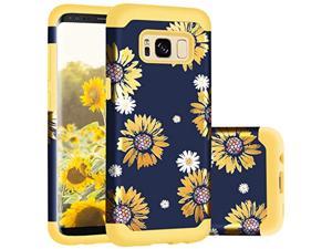 Samsung S8 Plus Case, Samsung Galaxy S8 Plus Case Sunflower Hard Pc & Soft Silicone Hybrid Shockproof Anti-Scratch Slim Fit Tpu Rugged Bumper Protective Galaxy S8 Plus Case For Women, Yellow