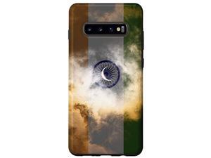 Galaxy S10+ India Flag Cloudy Sky With Crescent Moon - Indian Pride Case Galaxy S10+ India Flag Cloudy Sky With Crescent Moon - Indian Pride Case