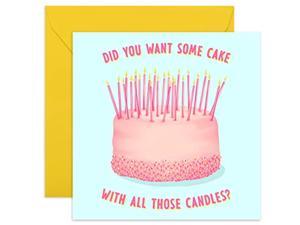 - Funny Birthday Card - "Did You Want Some Cake With All Those Candles?" - For Men & Women Mom Dad Sister Brother 21St 30Th 40Th - Comes With Fun Stickers