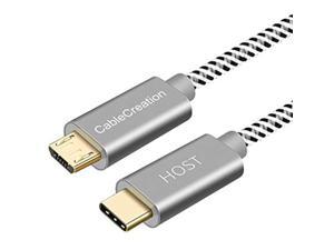 Micro Usb To Usb C Cable 3.3 Ft,  Braided Usb C To Micro Usb Otg 480Mbps, Type C To Micro Usb Cable To Usb C To Usb Micro For Macbook Pro Air S21 S20 S10 Pixel 5/4/3/2 Etc, 1M Space Gray