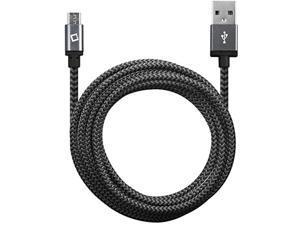Nylon Braided Cord 9 Feet Long Data Sync And Charge Micro Usb Cable Compatible/Replacement For Galaxy A6 S7 S6 Edge Active Note 5 Grand Prime J3 K50s Aristo 2 Moto E4 Plus E5 Play E5 Cruise