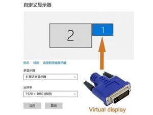 Cablecc Virtual Display Adapter DVI DDC EDID Plug Display Virtual Graphics Card Convertor2560x1600p@60Hz Cablecc Virtual Display Adapter DVI DDC EDID Plug Display Virtual Graphics Card Convertor2560x1600p@60Hz