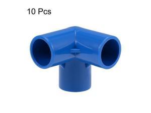 3-Way Elbow PVC Pipe Fitting Furniture Grade 25mm Size Tee Corner Fittings Blue 10Pcs