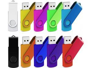 10 Pack 8GB USB Flash Drive Bulk Pack USB 2.0 Flash Drives Thumb Drive Memory Stick Jump Drive Pen Drive 10 Colors 8 GB