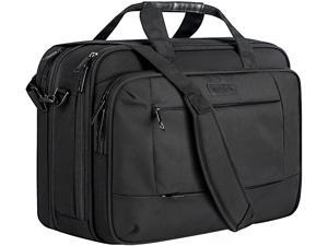 EMPSIGN Laptop Case Briefcase Business Commute Travel School-Black RFID Blocking Shoulder Bag Canvas Bag for Work 17.3 Inch Laptop Bag Expandable Messenger Bag for Men & Women Water Repellent 