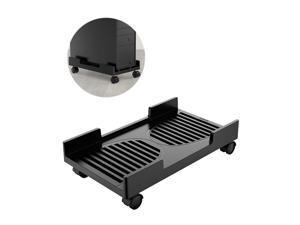 Computer Tower Stand, Mobile CPU Holder with 4 Caster Wheels Fits for Most Computer Tower, Gaming PC, Printer, Under Desk PC Holder (Black)