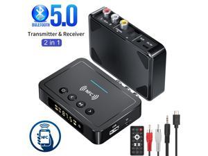 3 in 1 NFC 5.0 Bluetooth Transmitter Receiver 3.5mm AUX RCA Optical USB for Wireless HiFi Stereo Audio Music Compatible with PC/TV/Tablet/Speaker/Home Car Sound System