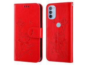 For Motorola Moto G31 / G41 Lotus Embossed Leather Phone Case