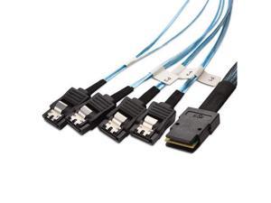 SAS-Controller to SATA-Hard Drive Cable AdcAudx Internal Mini-SAS to SATA-Cable:0.5M Mini SAS 36Pin SFF-8087 to 4 SATA-Forward-Breakout 1.6FT 